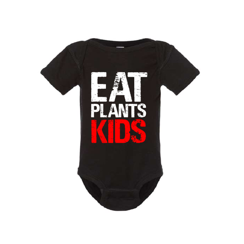 Eat Plants Kids Onesie Black
