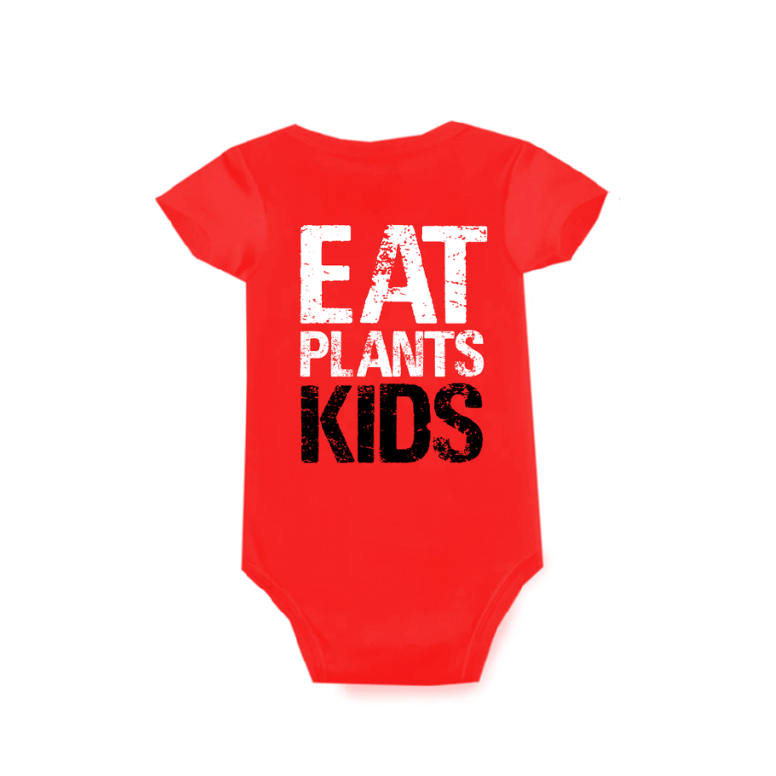 Eat Plants Kids Onesie Red